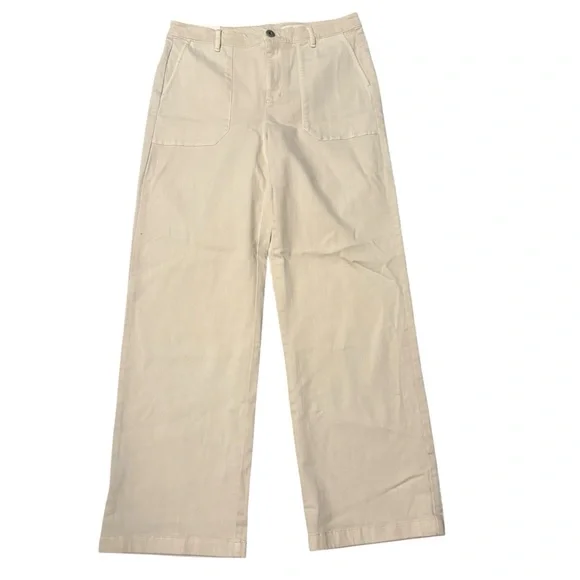 NWT, J. Jill Denim High Rise Wide Leg Patch Pocket Jean Light Barley, Sz 12 R - Picture 4 of 13